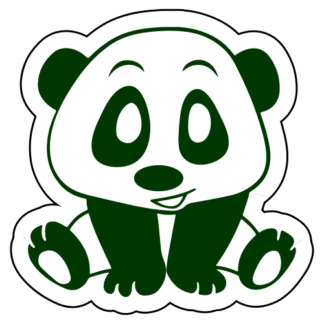 Playful Panda Sticker (Dark Green)
